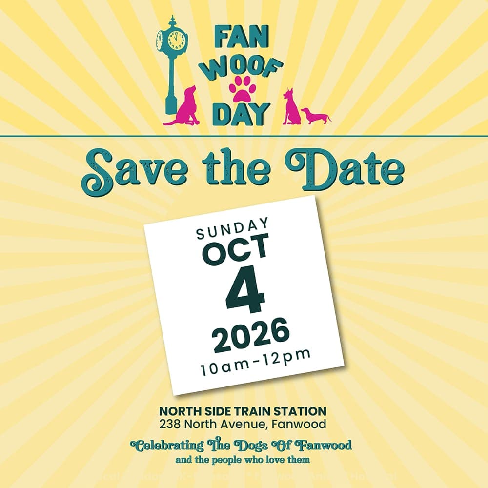 Fan Woof Day will be held October 4 at Fanwood's North Side Train Station.